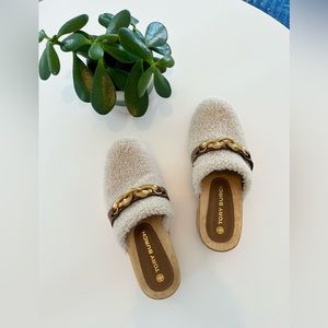 Tory Birch Shearling Clogs